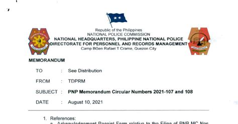 pnp mc no. 2021-107|PNP MEMORANDUM CIRCULARS 2021.